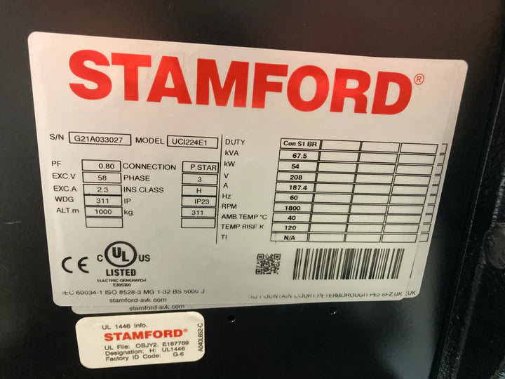 Winco DE50 47kW 3Ph Generator