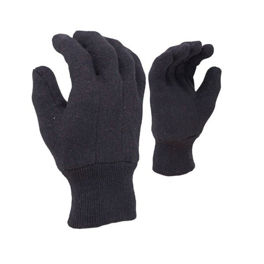 Brown Jersey Work Gloves (12/Pack) - 8oz - Black